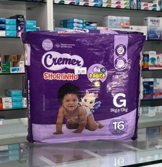 Fralda Cremer Shortinho Jumbinho G 16 Unidades