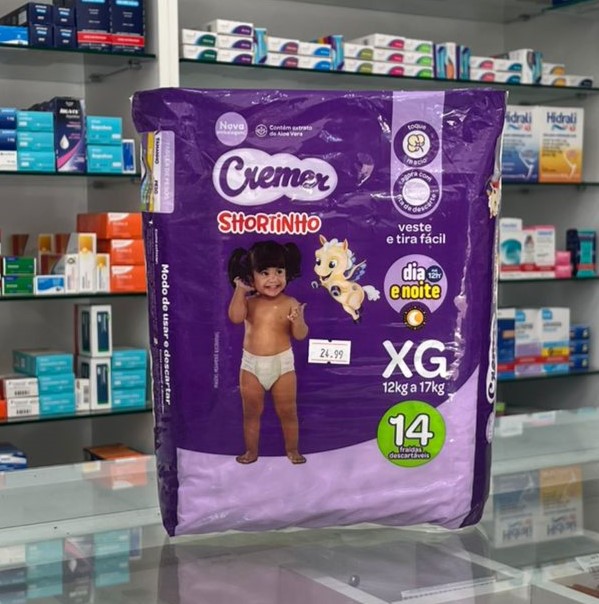 Fralda Descartável Infantil Shortinho Cremer XG 14 unidades