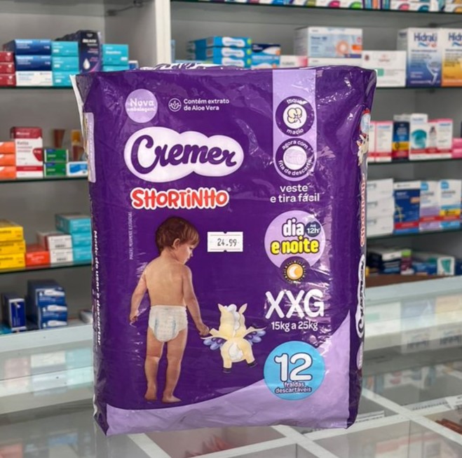 Fralda Cremer Shortinho Jumbinho XXG 12 Unidades