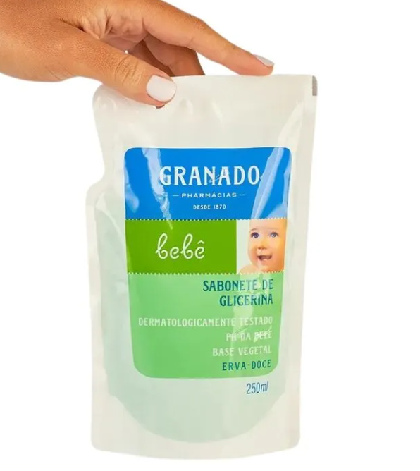 Refil Sabonete Líquido Bebê Granado 250ml Erva Doce